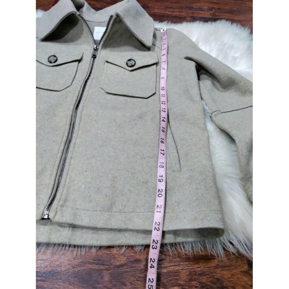 Avec Les Filles Womens Zip-Up Wool Blend Shacket Jacket S Beige - Picture 11 of 12